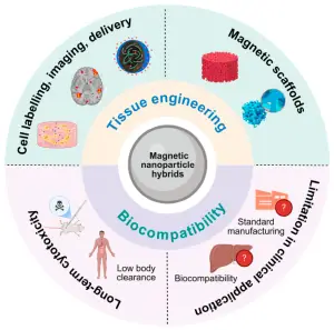 Review: Magnetic nanoparticle hybrids for tissue engineering and biomedical therapeutics